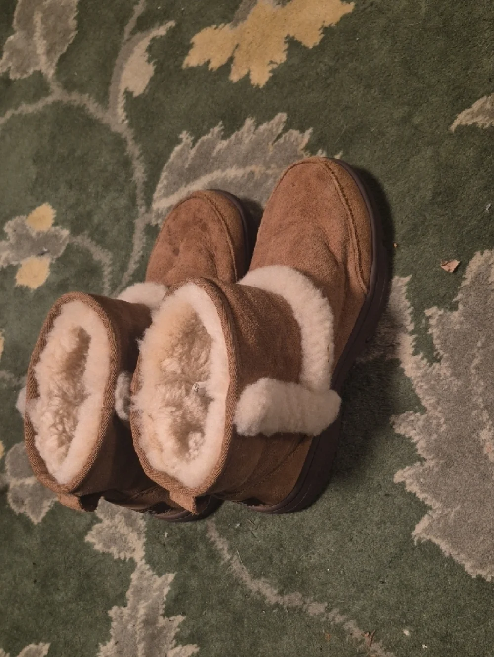 UGG Chestnut Suede Shearling-Lined Winter Boots